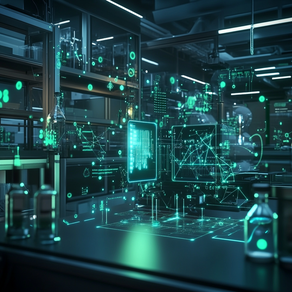 Un futurista laboratorio lleno de tecnología avanzada